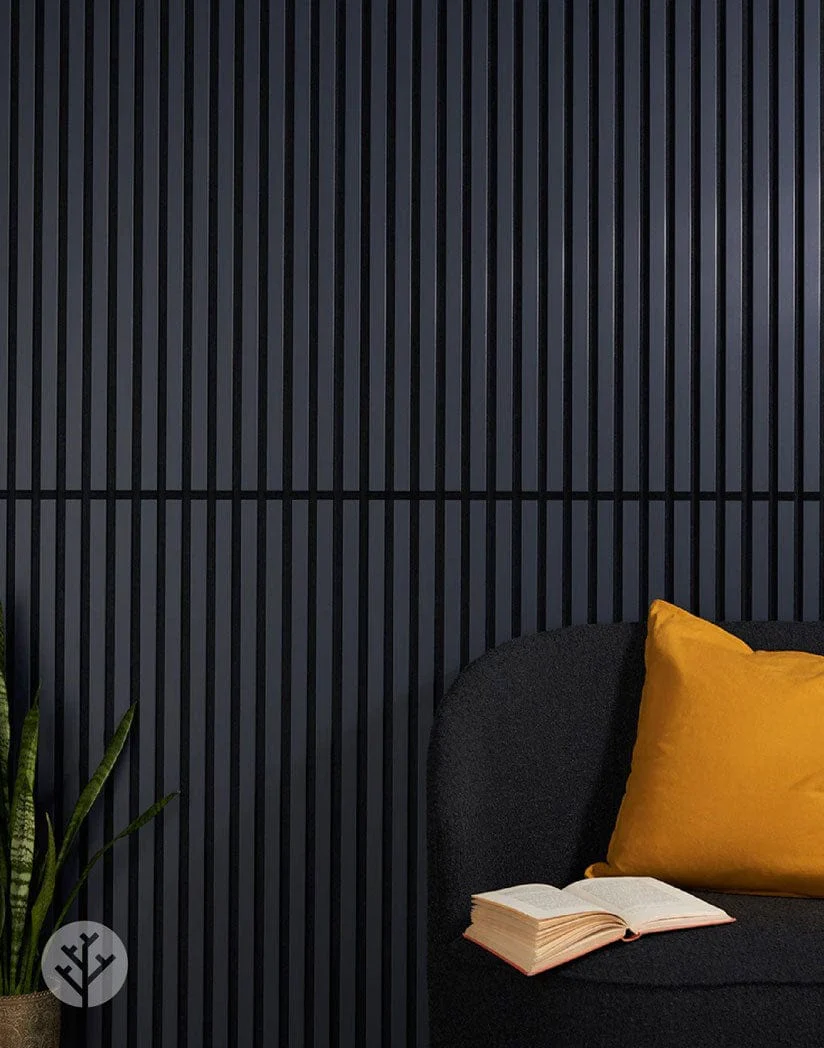 Midnight Blue Color Matte Acoustic Slat Wall Panels - Image 3