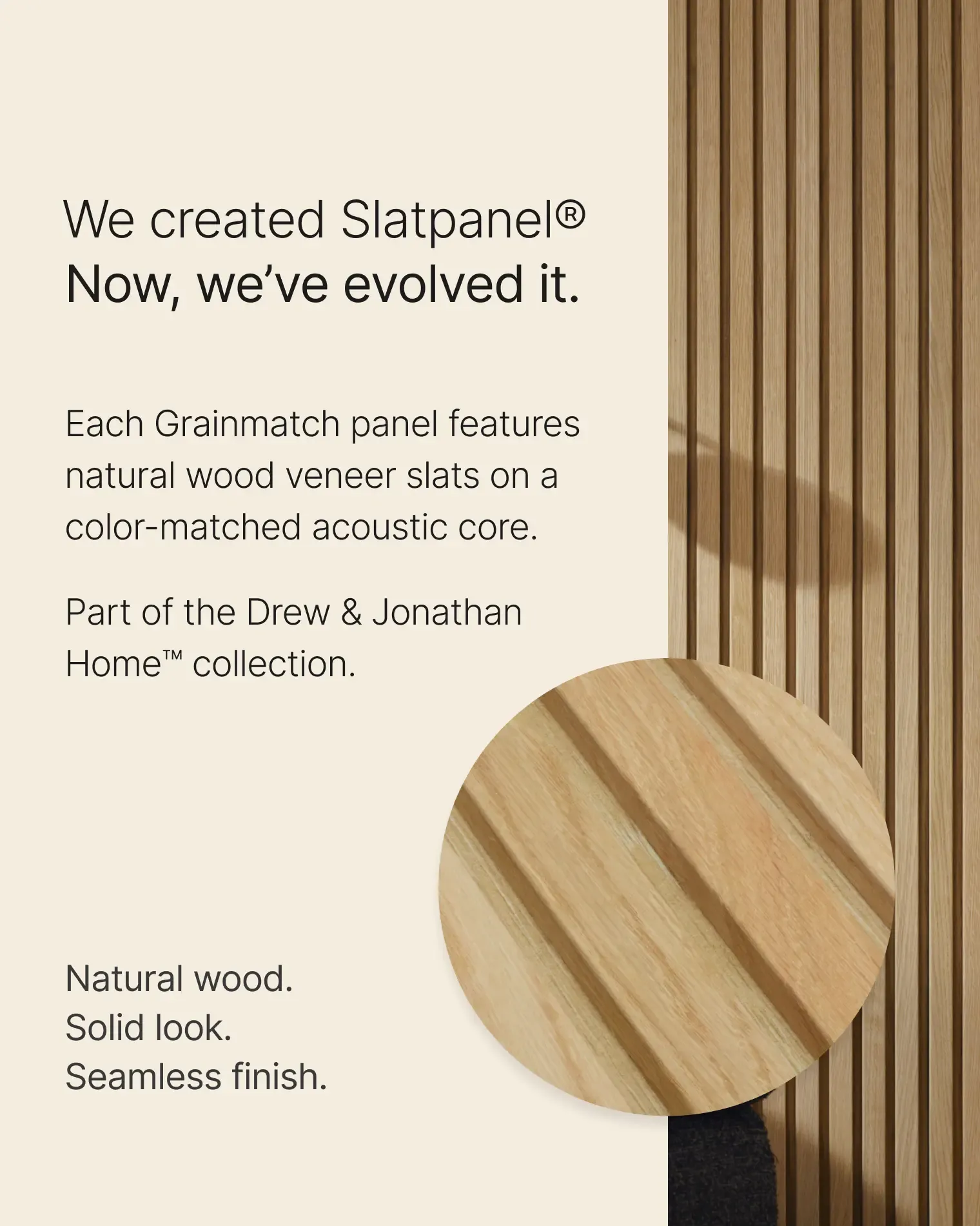 Drew & Jonathan Home™ Grainmatch Oak Acoustic Slat Wall Panel - Image 3