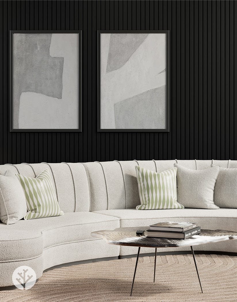 Slatpanel® Luxe Leather Black Wide Slat Wood Wall Panel - Image 3