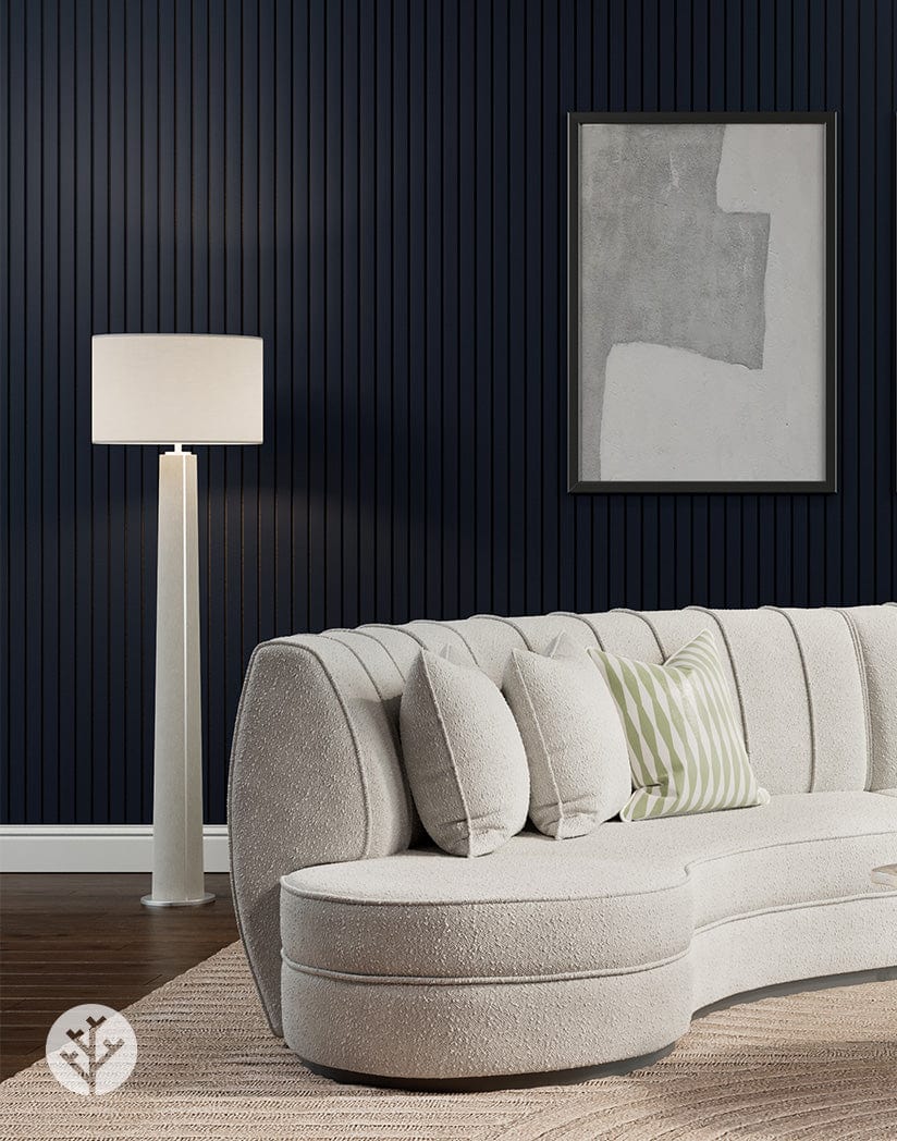 Slatpanel® Luxe Leather Blue Wide Slat Wood Wall Panel - Image 6