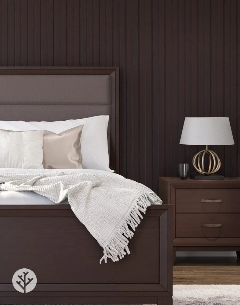 Slatpanel® Luxe Leather Brown Wide Slat Wood Wall Panel - Image 6